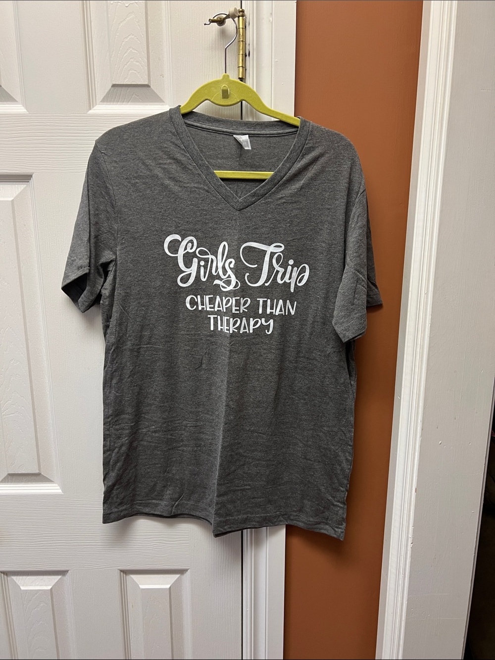 Girls Trip Graphic V-Neck Tee - Gray